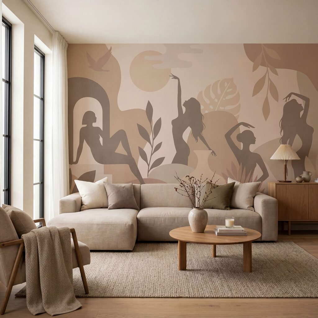 Silhouettes féminines en mouvement — intérieur 1