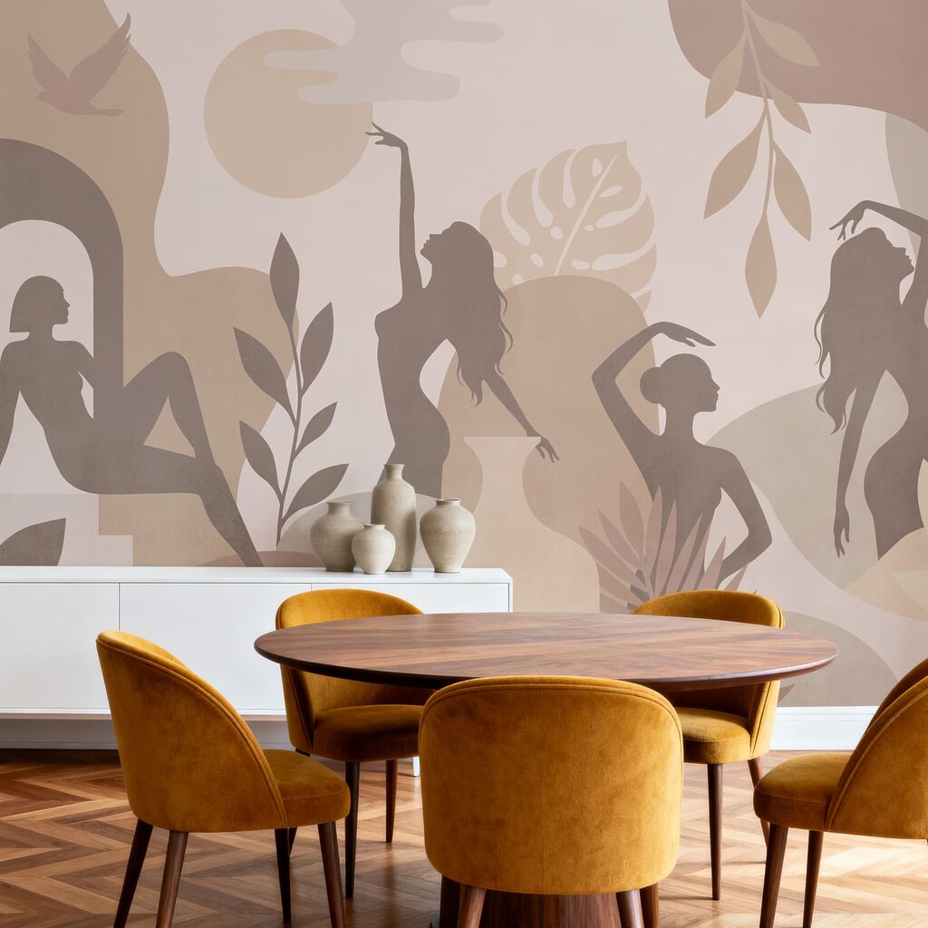 Silhouettes féminines en mouvement — intérieur 3
