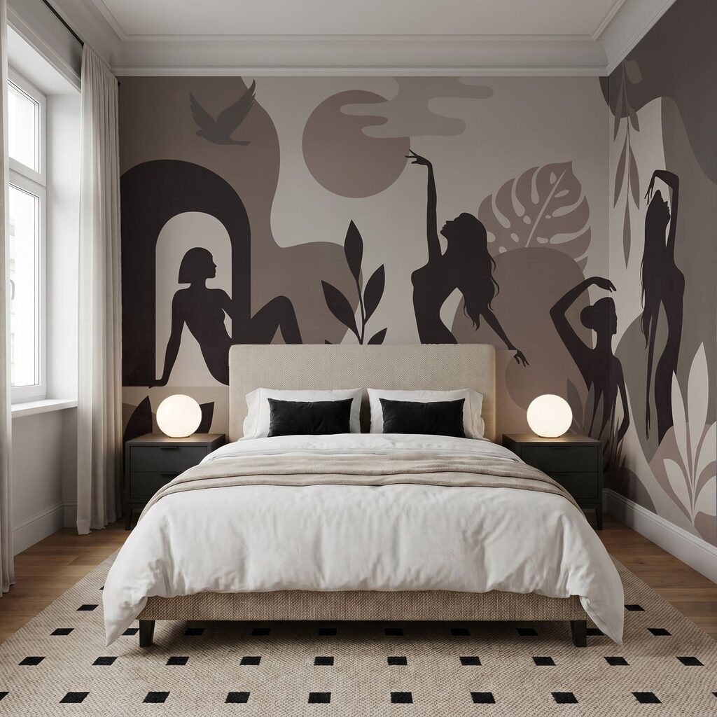 Silhouettes féminines en mouvement — intérieur 2