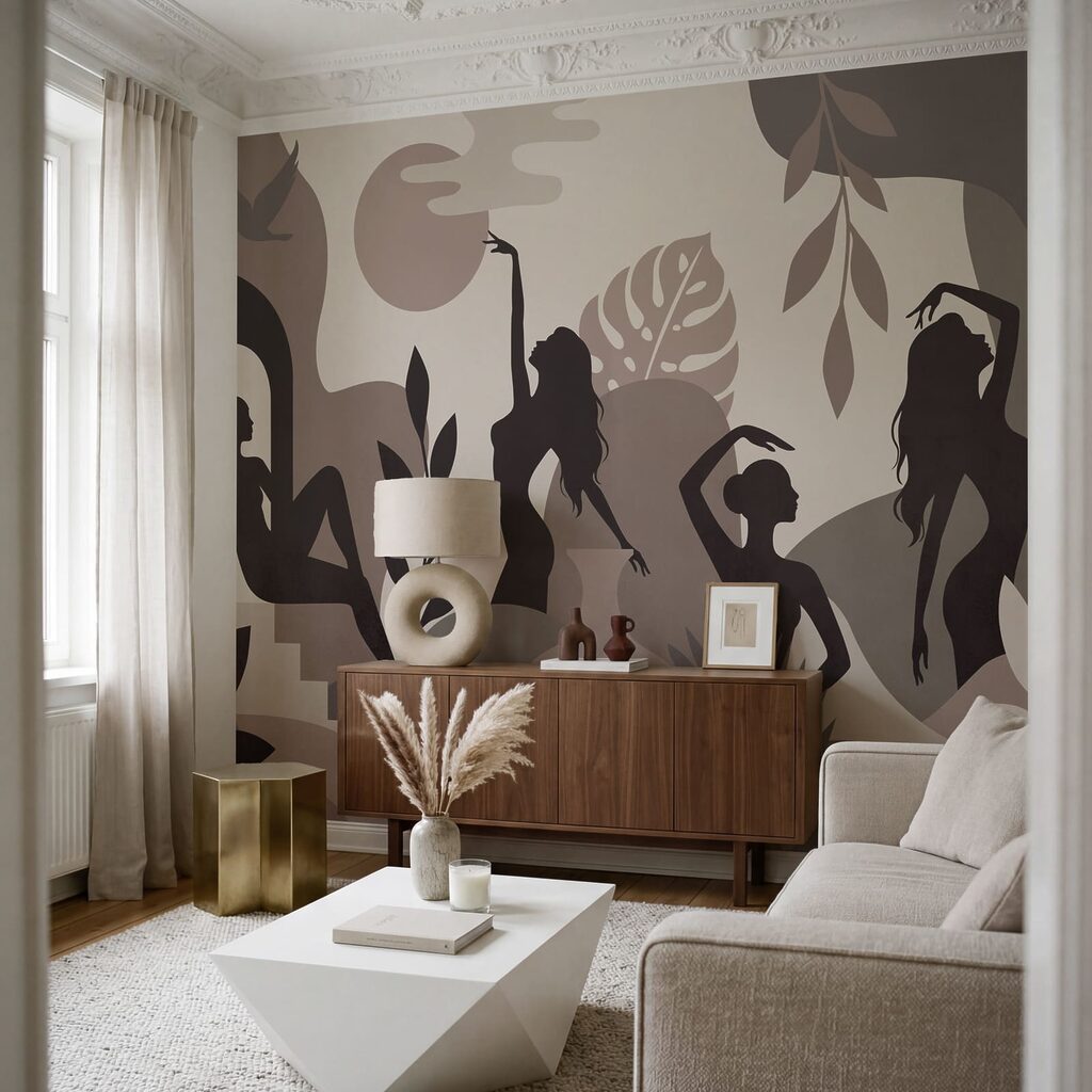 Silhouettes féminines en mouvement — intérieur 1