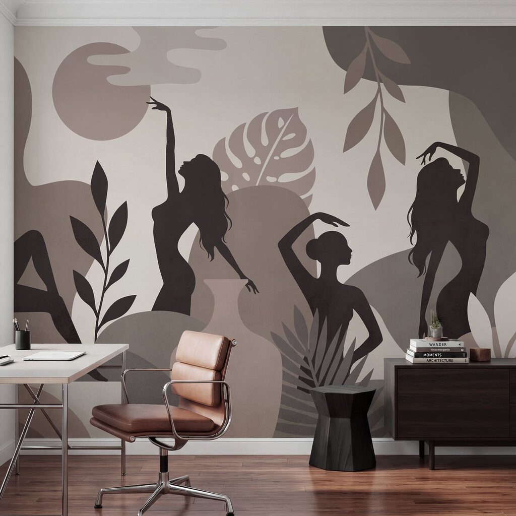 Silhouettes féminines en mouvement — intérieur 4