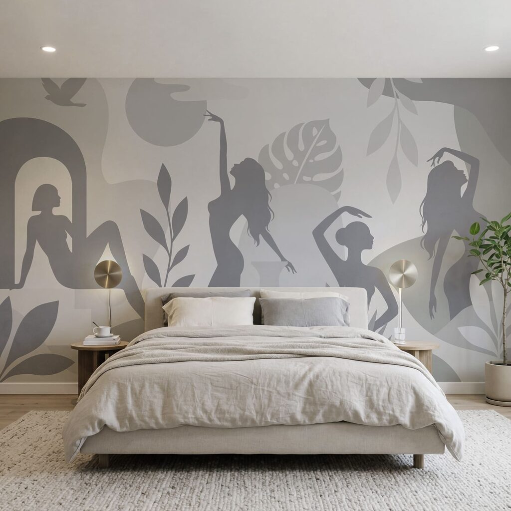 Silhouettes féminines en mouvement — intérieur 1
