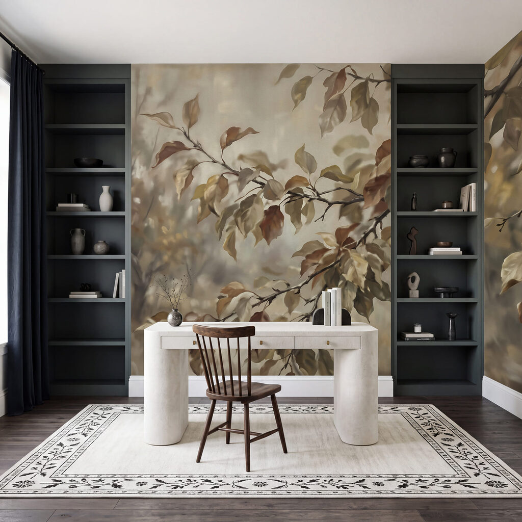 Rameaux feuillus en contre-jour — intérieur 3