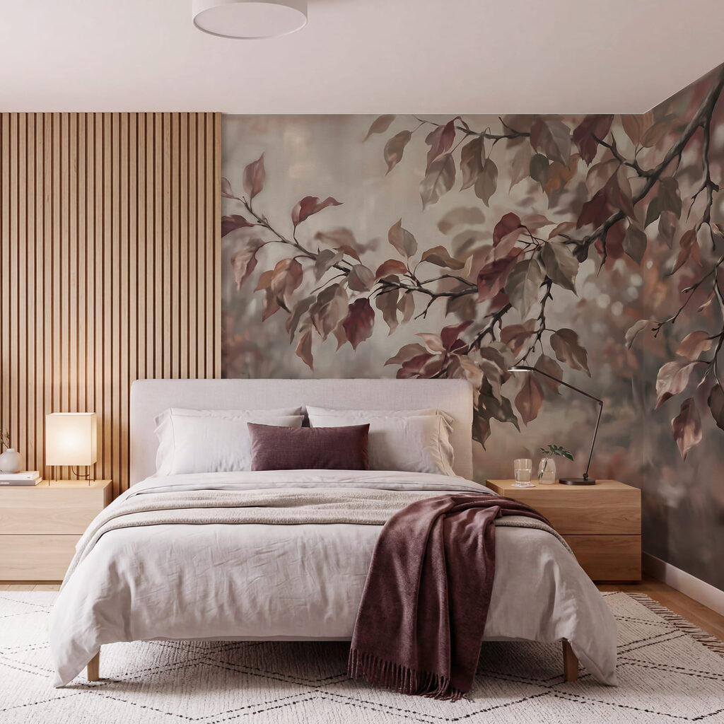 Rameaux feuillus en contre-jour — intérieur 2