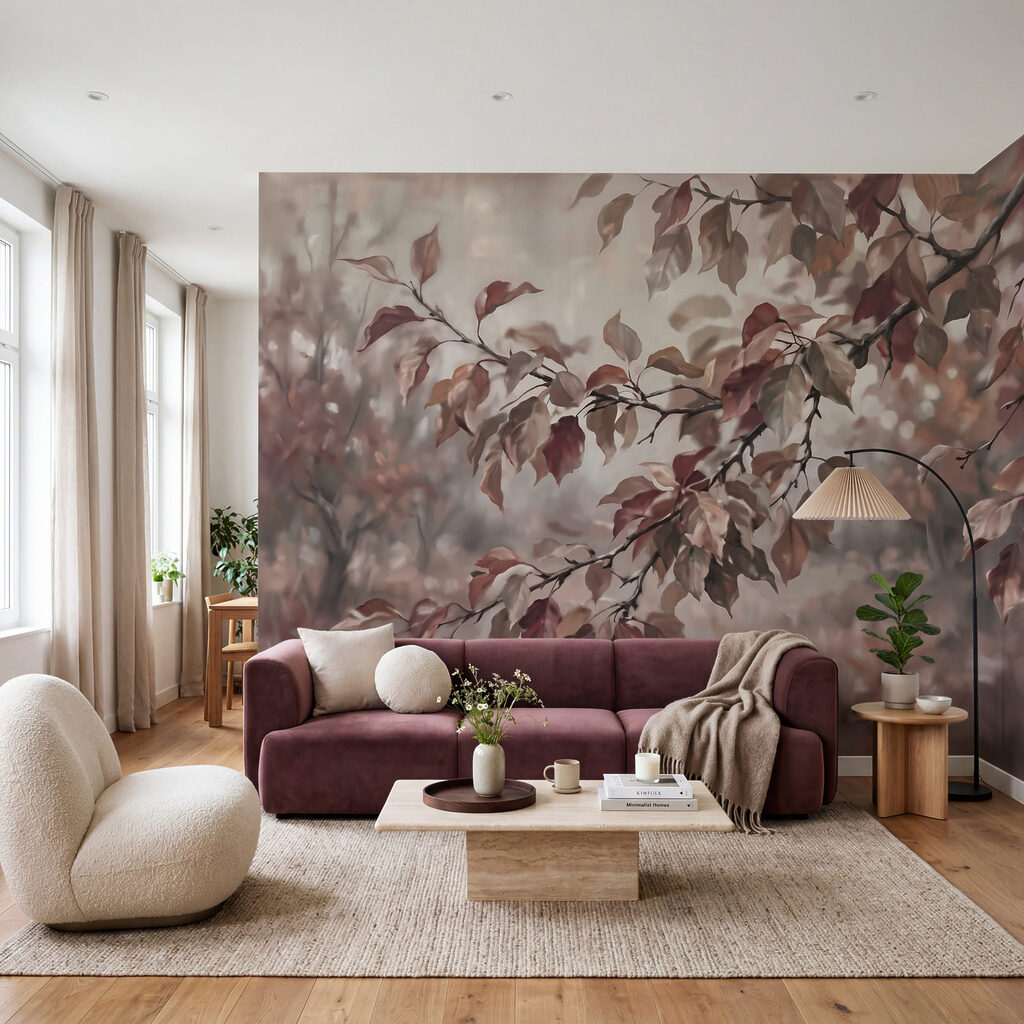 Rameaux feuillus en contre-jour — intérieur 1
