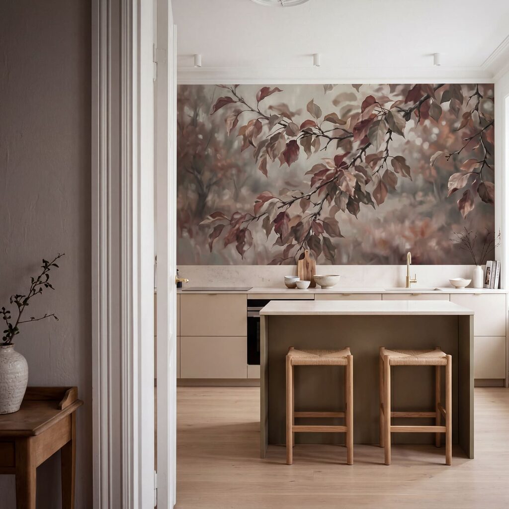 Rameaux feuillus en contre-jour — intérieur 3