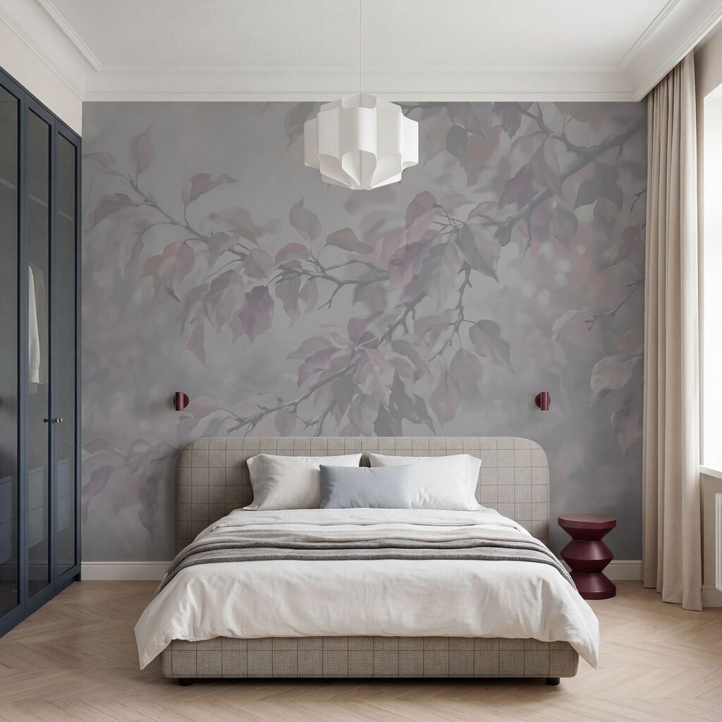 Rameaux feuillus en contre-jour — intérieur 2