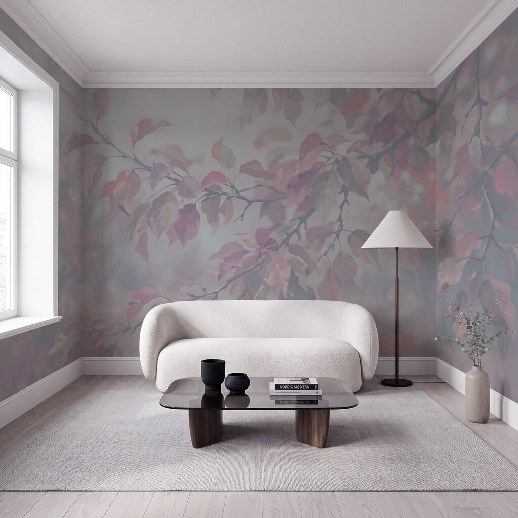 Rameaux feuillus en contre-jour — intérieur 1