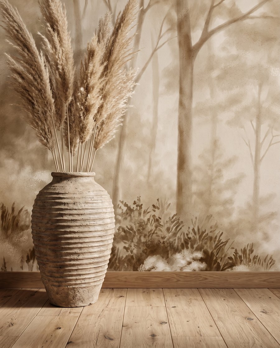 Lumière entre arbres pâles — intérieur 3