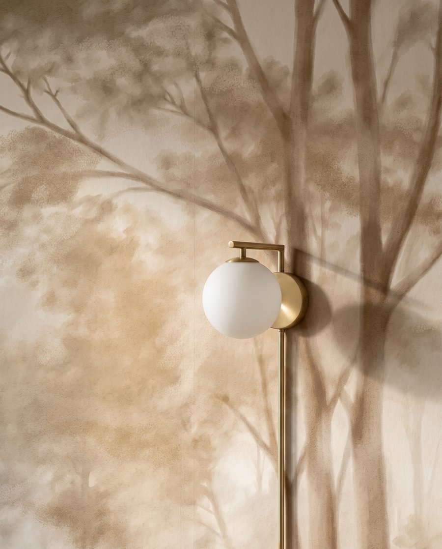 Lumière entre arbres pâles — détail