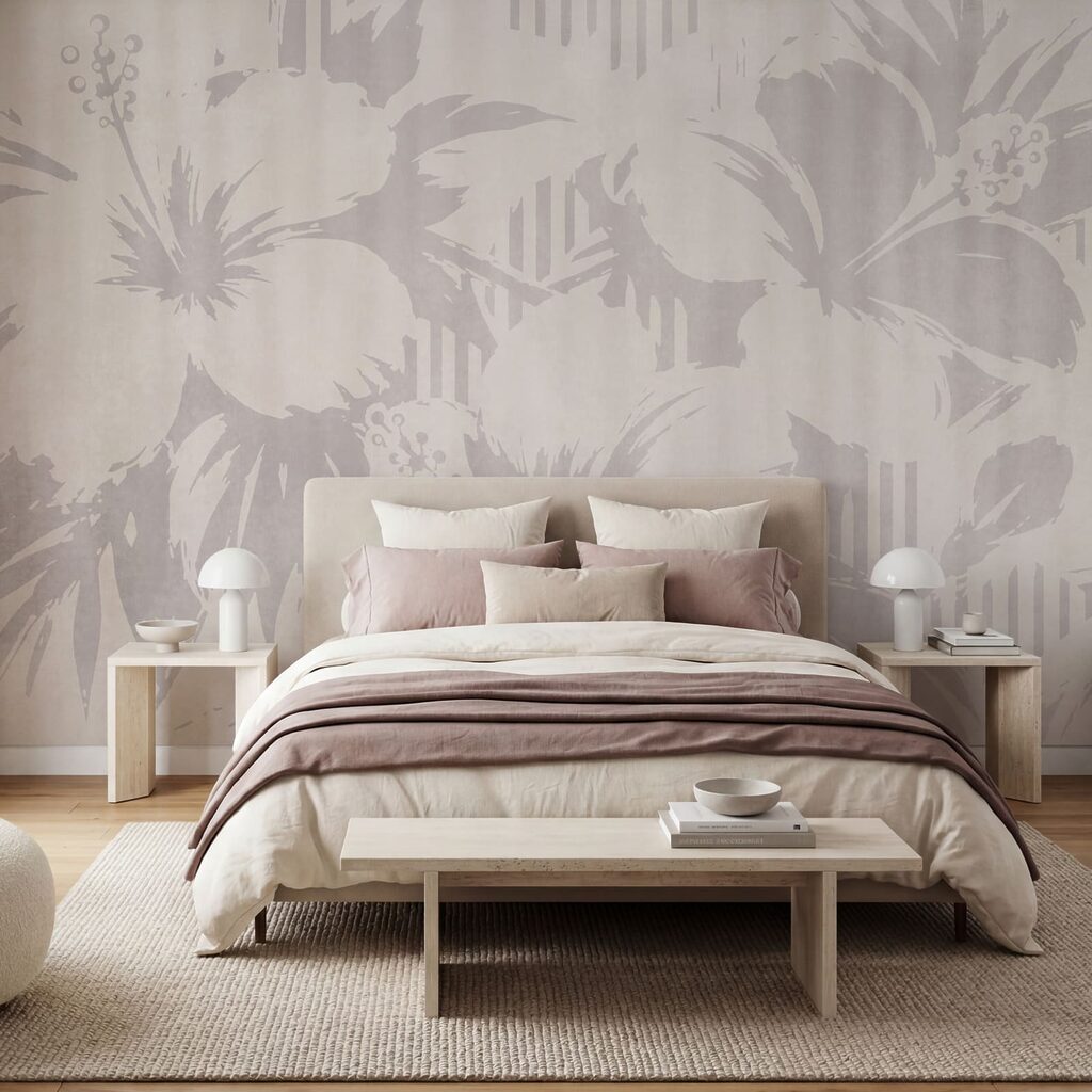 Silhouettes végétales sur rayures — intérieur 1