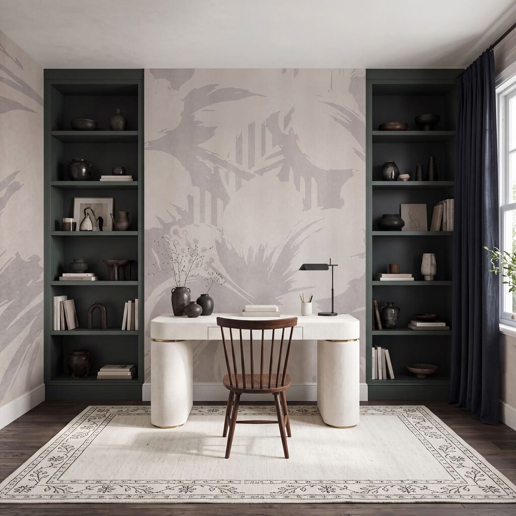 Silhouettes végétales sur rayures — intérieur 6