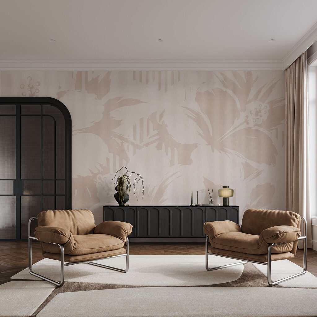 Silhouettes végétales sur rayures — intérieur 3