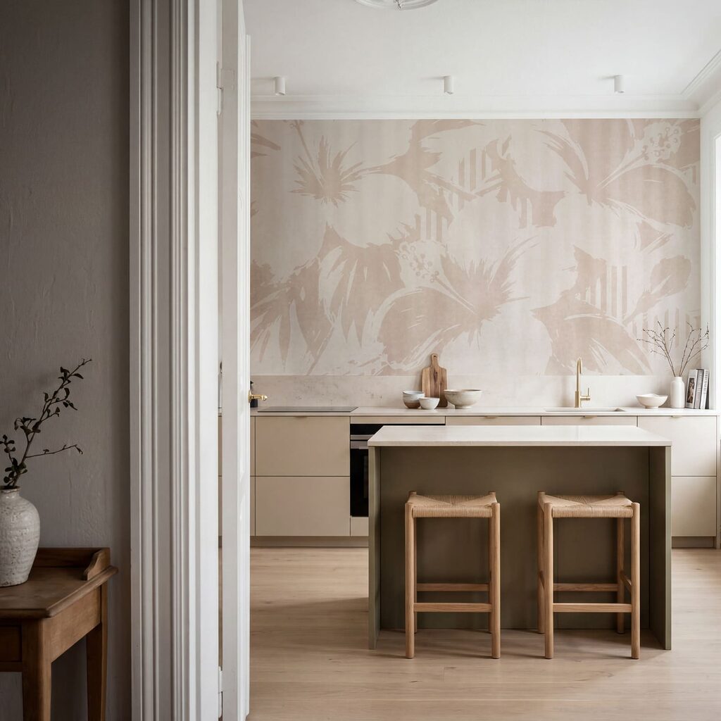 Silhouettes végétales sur rayures — intérieur 4