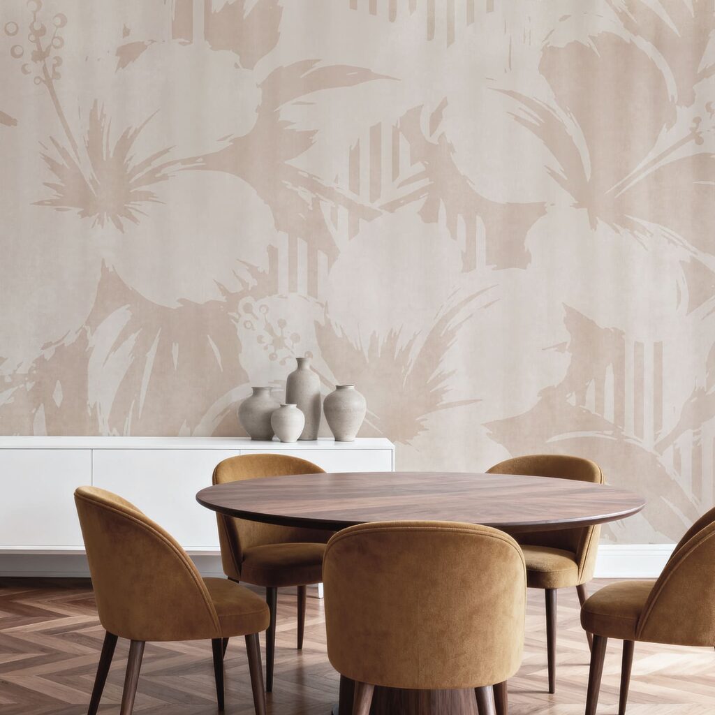 Silhouettes végétales sur rayures — intérieur 1