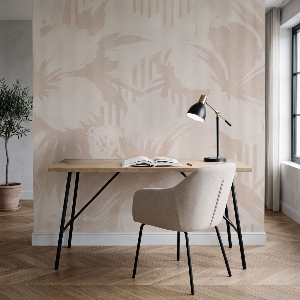 Silhouettes végétales sur rayures — intérieur 5