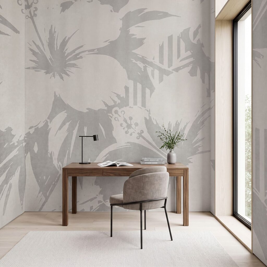 Silhouettes végétales sur rayures — intérieur 1