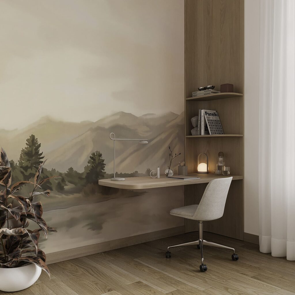 Montagnes en reflet matinal — intérieur 5