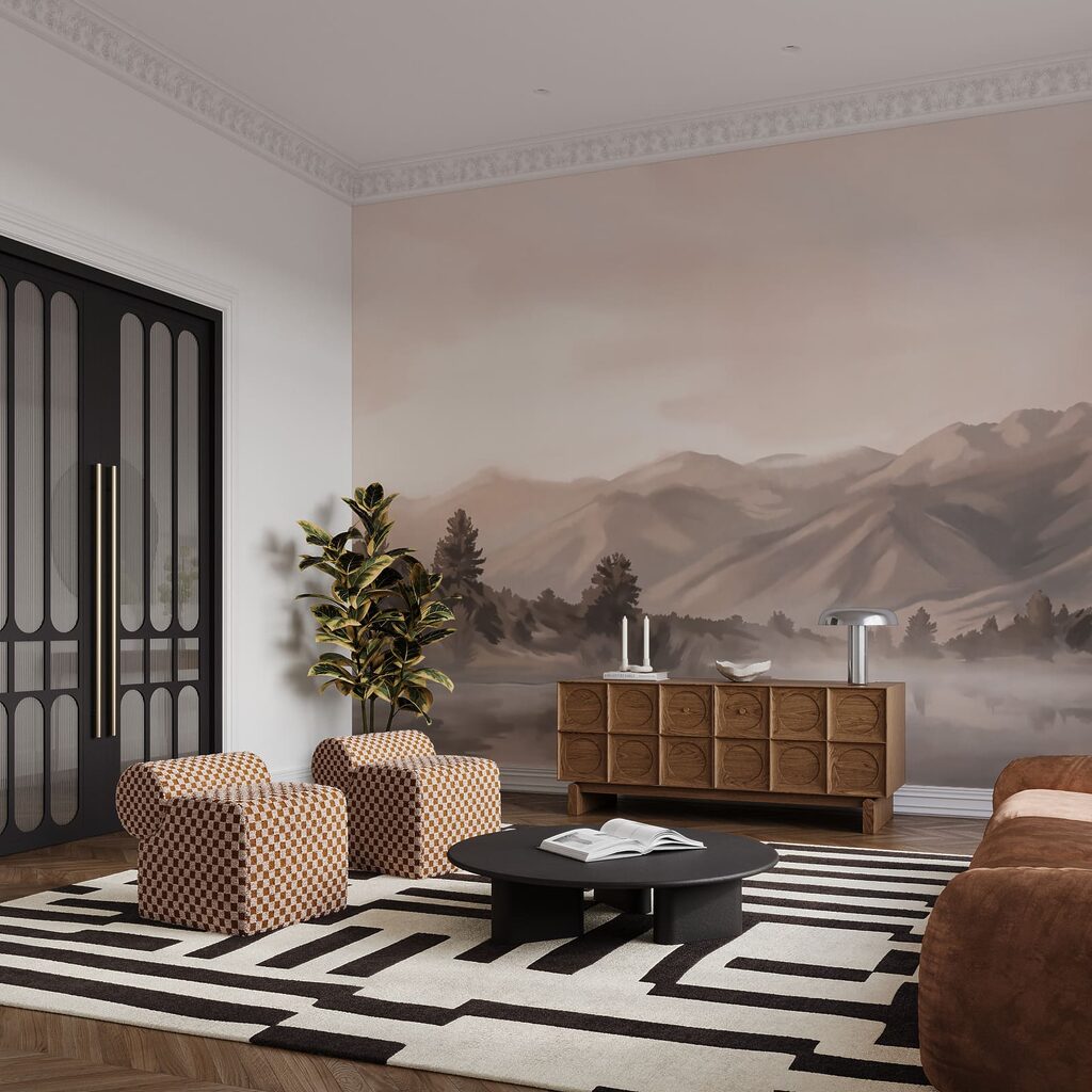 Montagnes en reflet matinal — intérieur 3