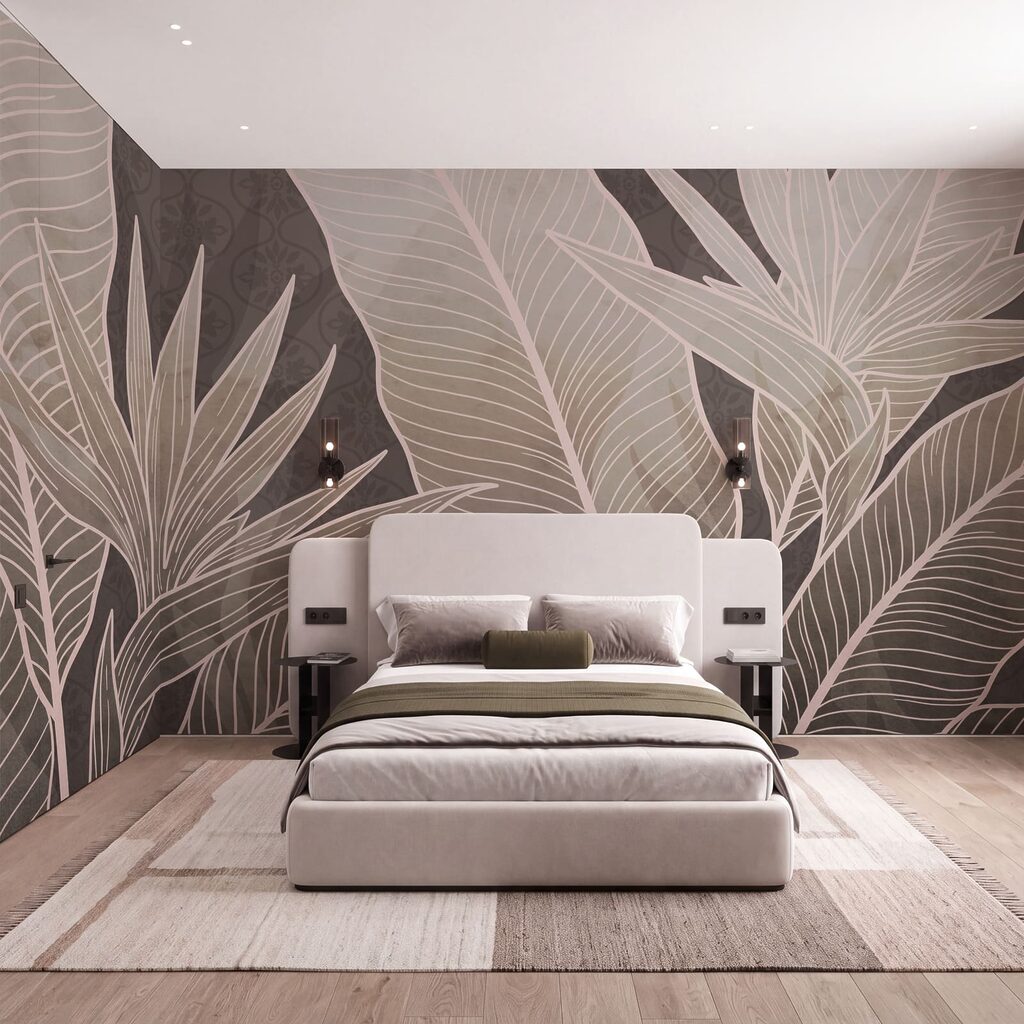 Feuilles tropicales nervurées — intérieur 2