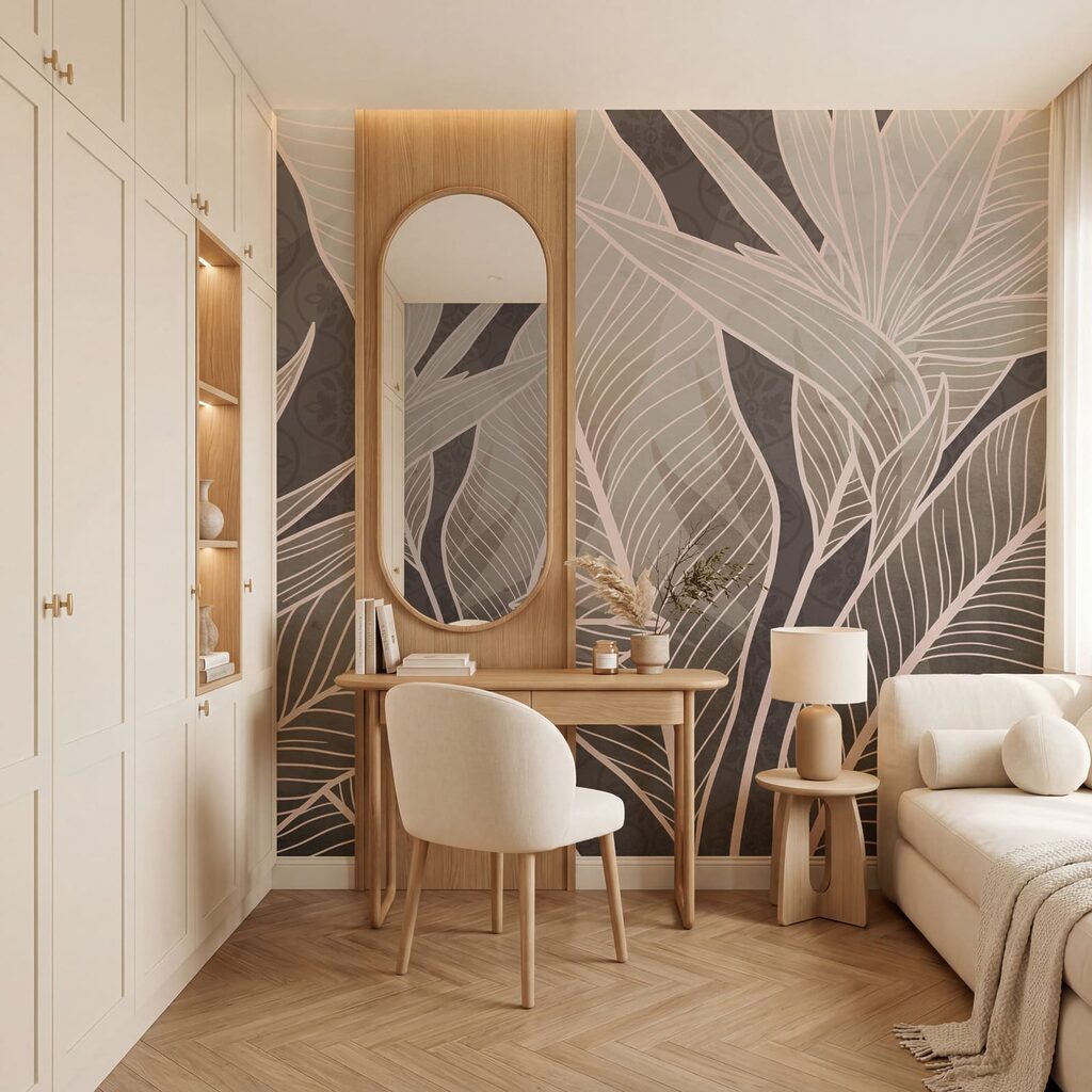 Feuilles tropicales nervurées — intérieur 3