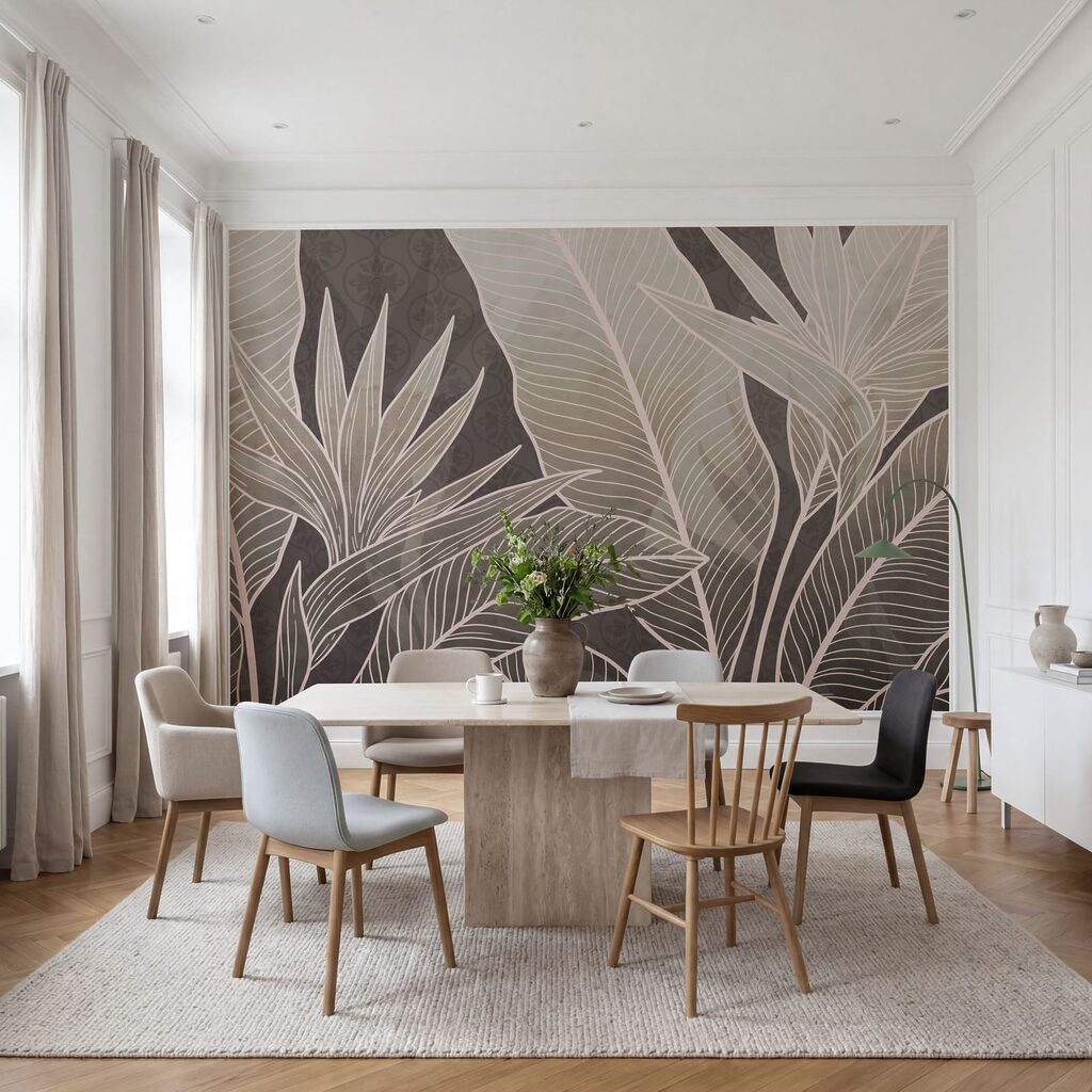 Feuilles tropicales nervurées — intérieur 4