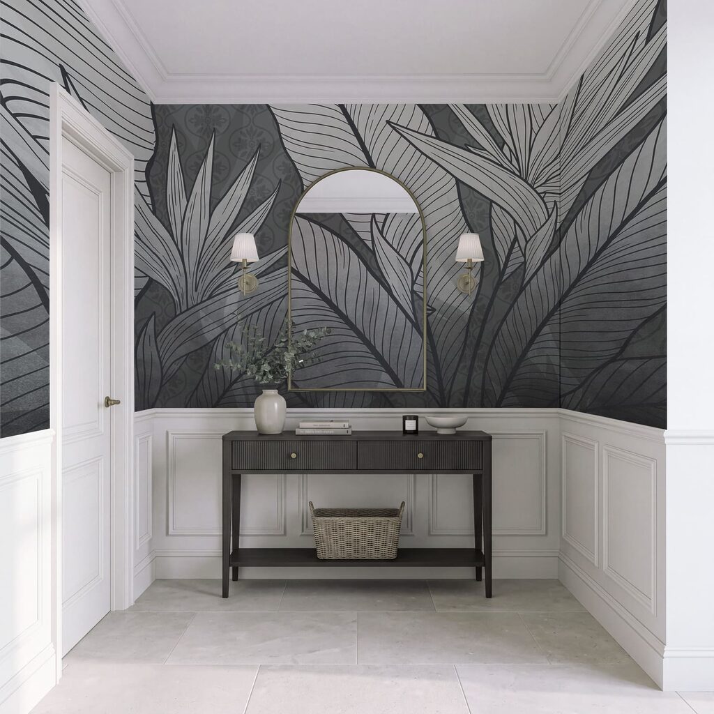 Feuilles tropicales nervurées — intérieur 3
