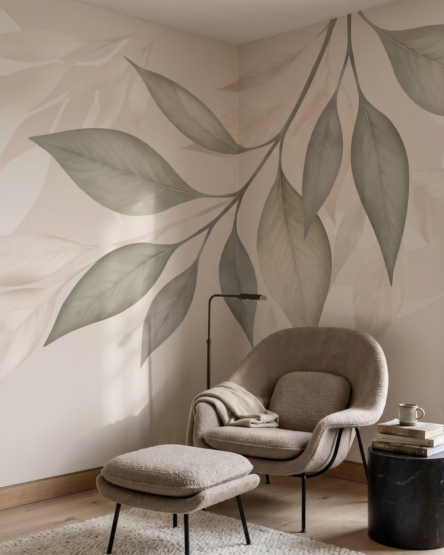 Feuillage en cascade dans un intérieur