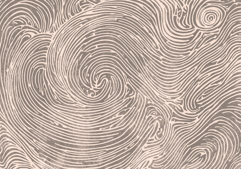 Spirales en lignes ondulées — motif complet