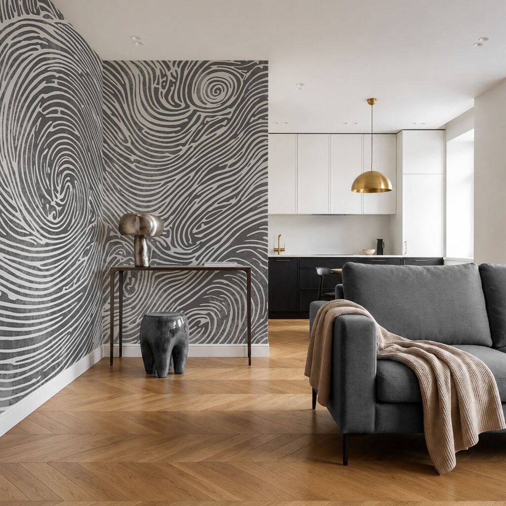 Spirales en lignes ondulées — intérieur 1