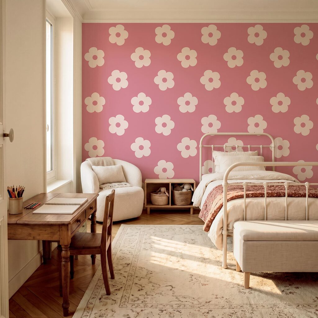 Fleurettes à cinq pétales dans un intérieur