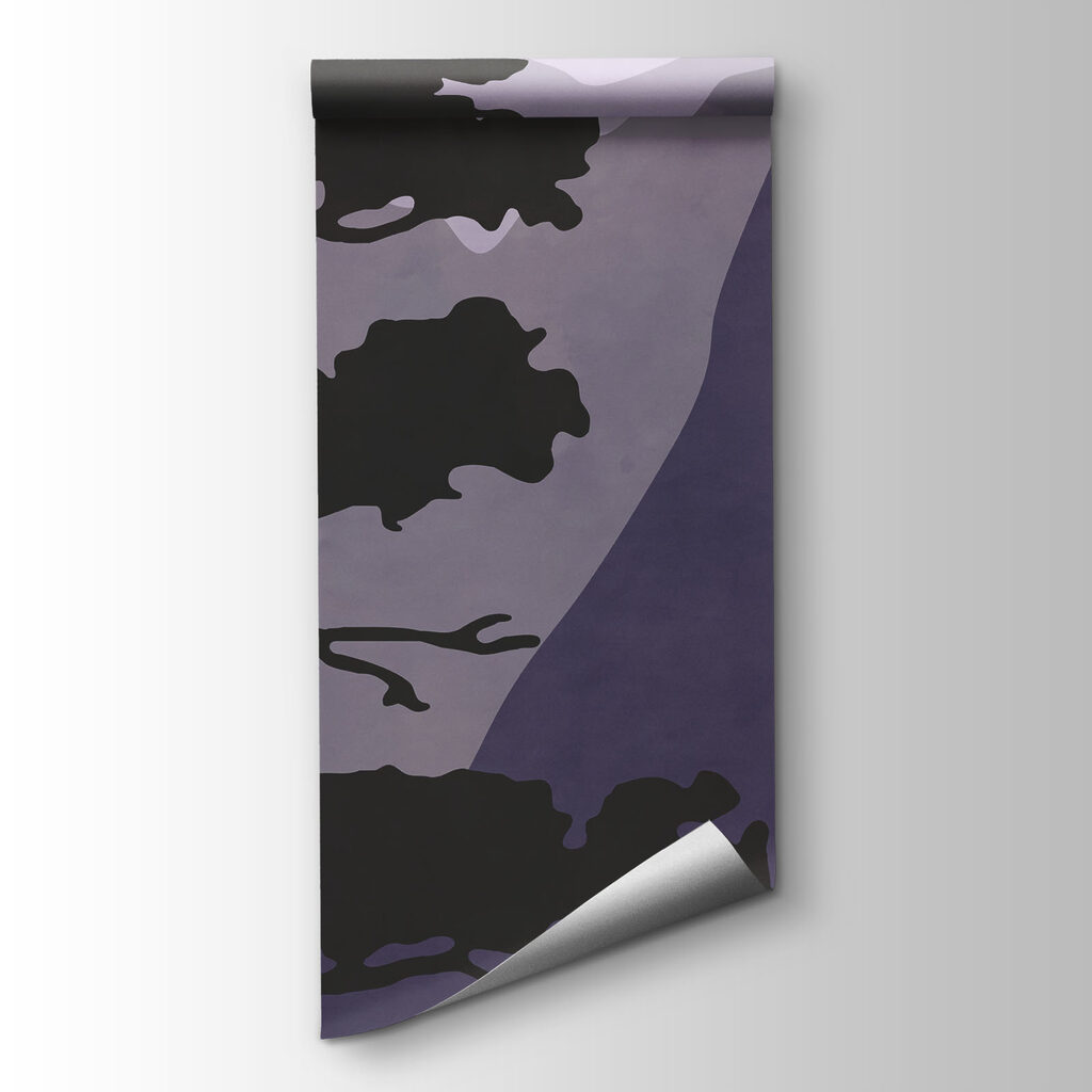 Pins et montagnes colorées — vue du produit