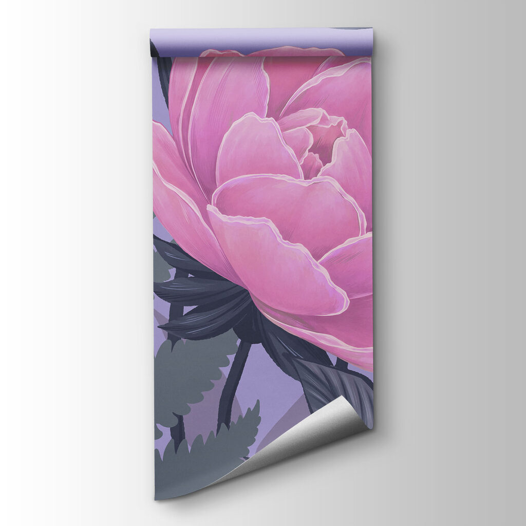 Fleurs roses sur lilas — vue du produit