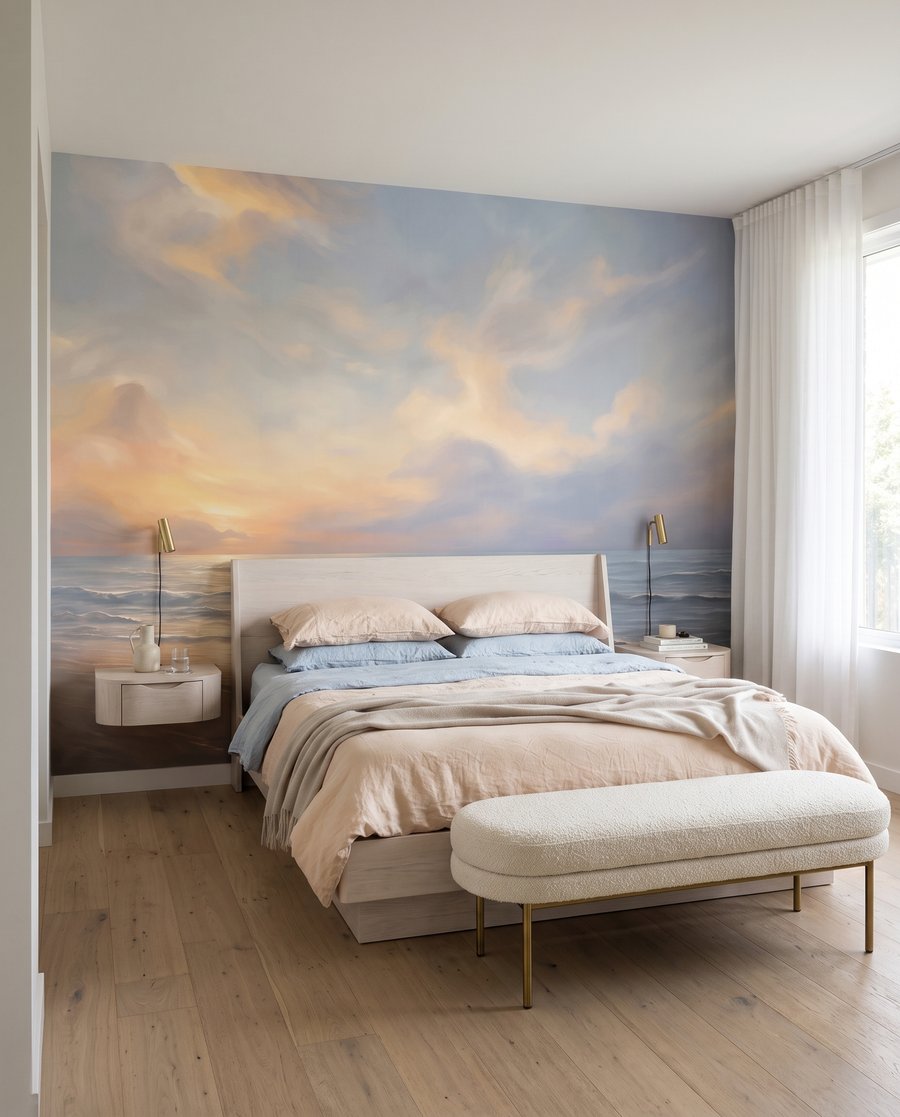 Couchant sur les vagues dans un intérieur