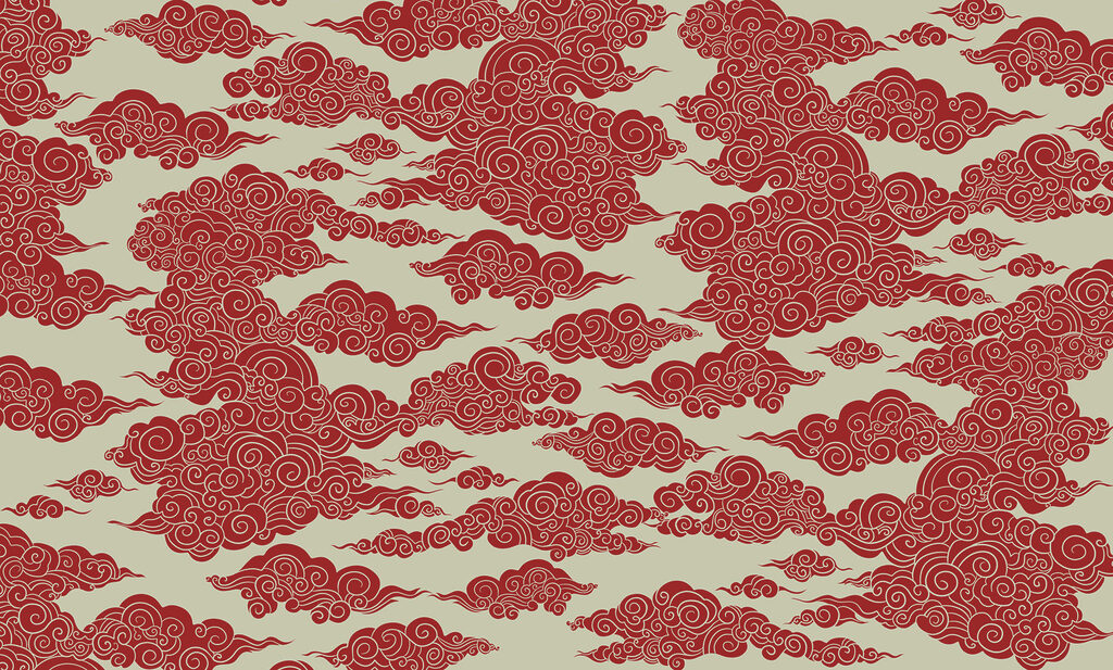 Nuages aux fines volutes — motif complet