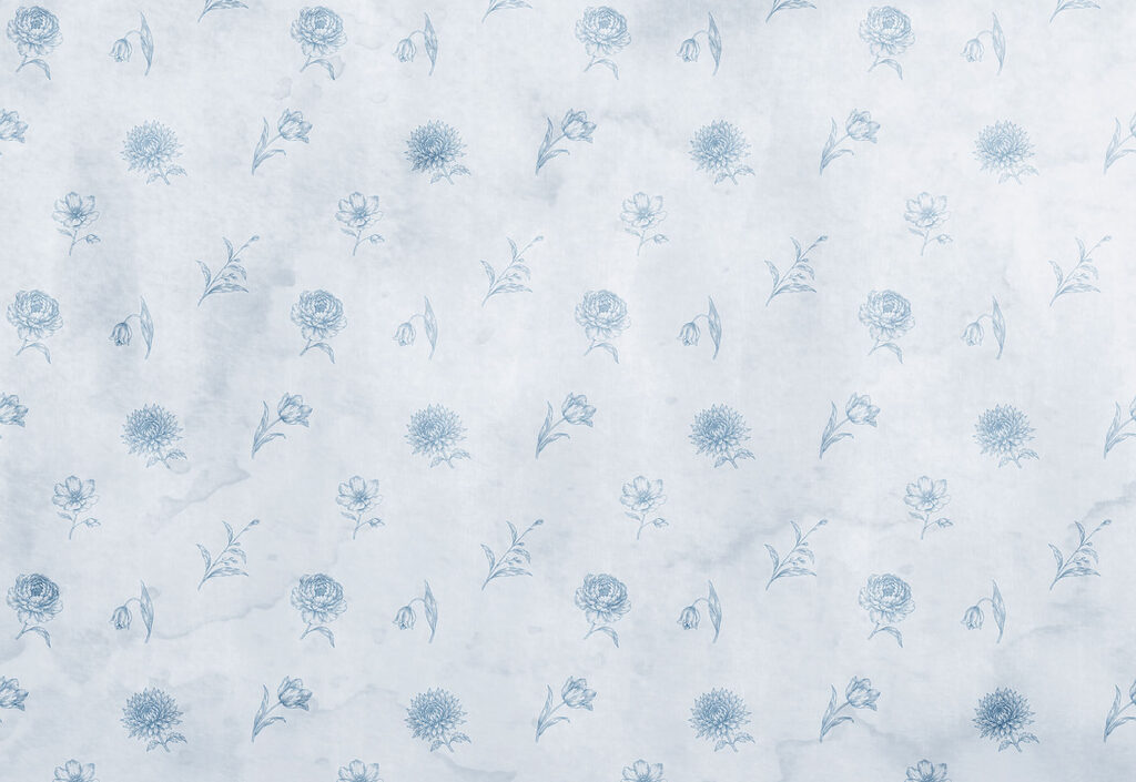 Fleurettes sur fond patiné — motif complet