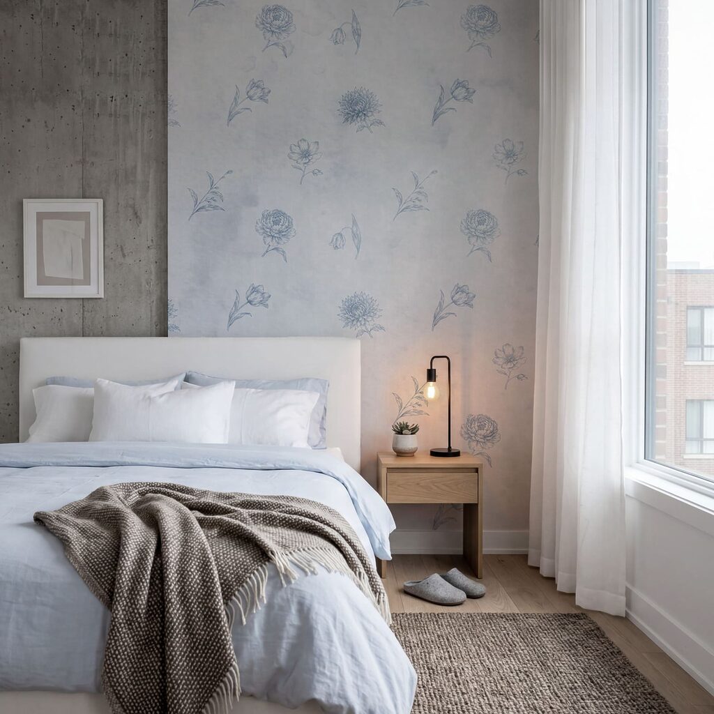Fleurettes sur fond patiné — intérieur 1