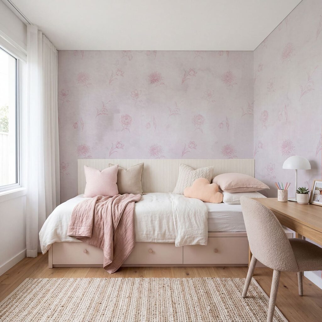 Fleurettes sur fond patiné — intérieur 1