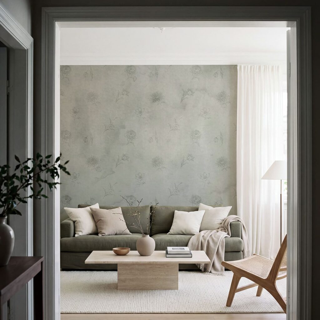 Fleurettes sur fond patiné — intérieur 2
