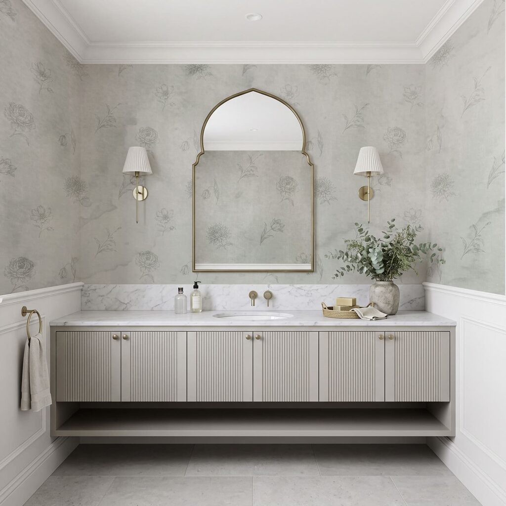Fleurettes sur fond patiné — intérieur 1