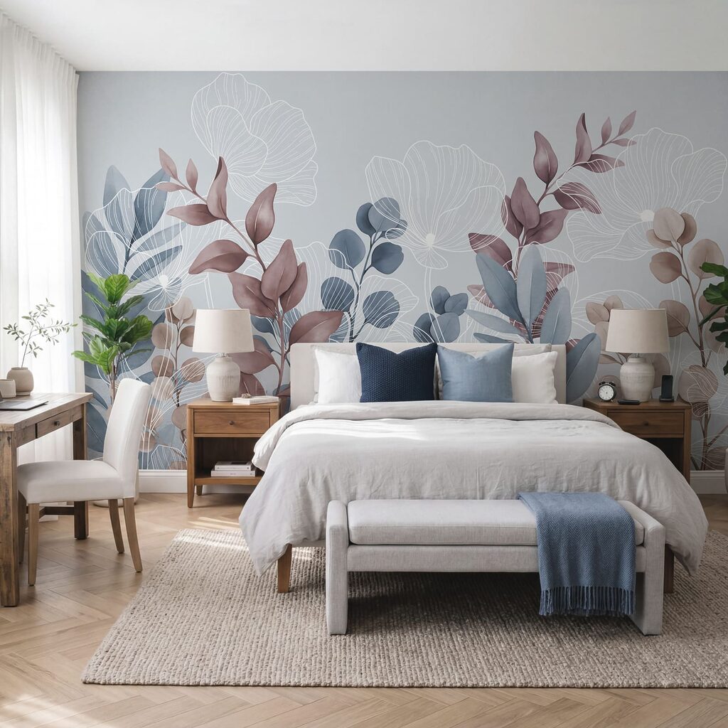 Feuilles aux nervures blanches — intérieur 2