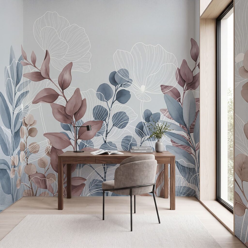 Feuilles aux nervures blanches — intérieur 4