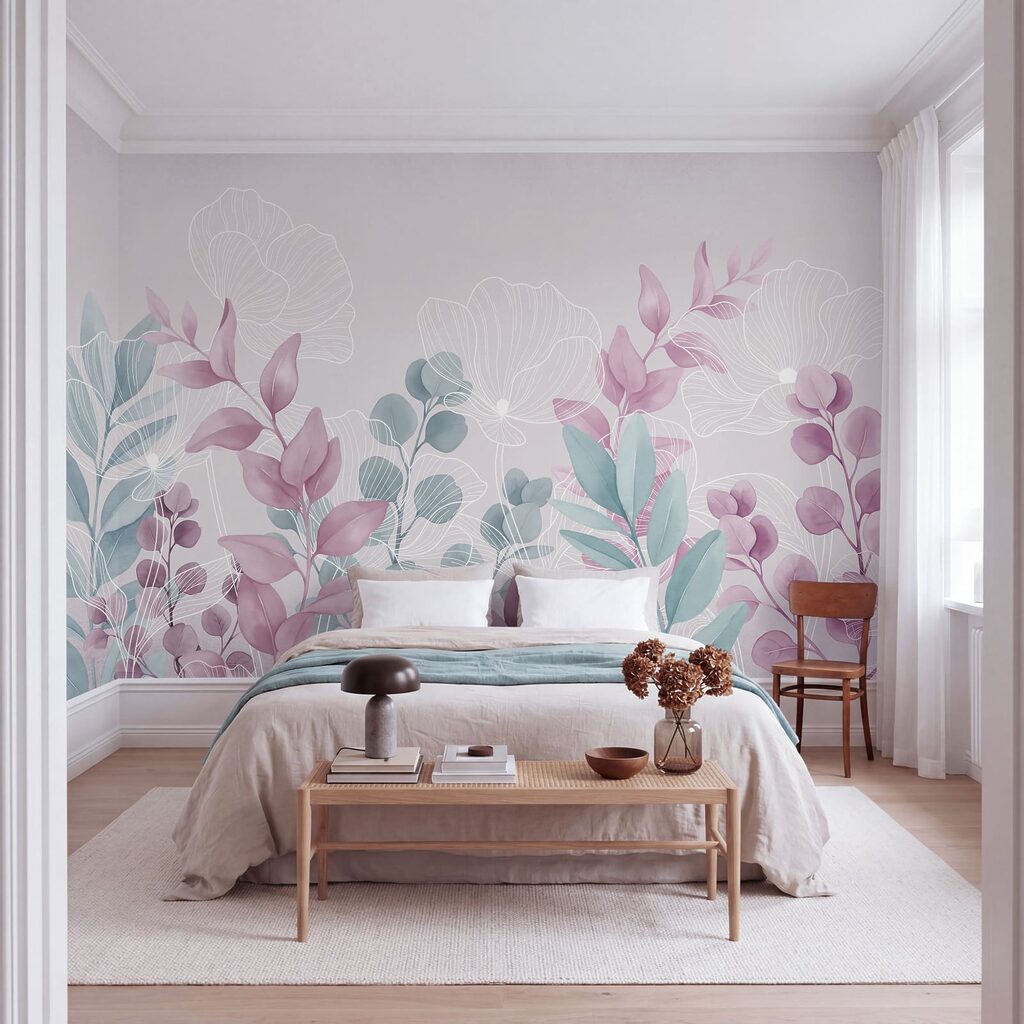Feuilles aux nervures blanches — intérieur 1