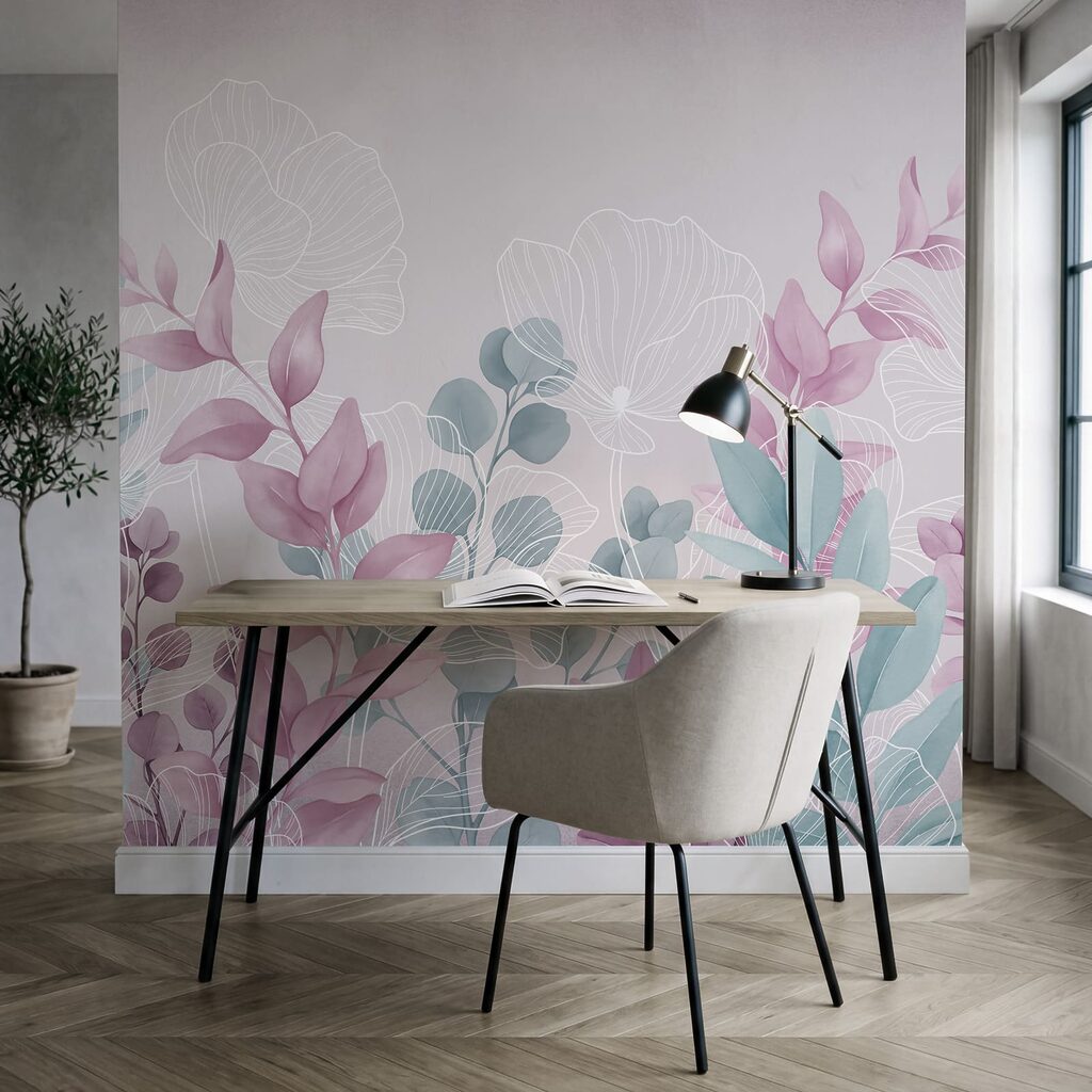 Feuilles aux nervures blanches — intérieur 5