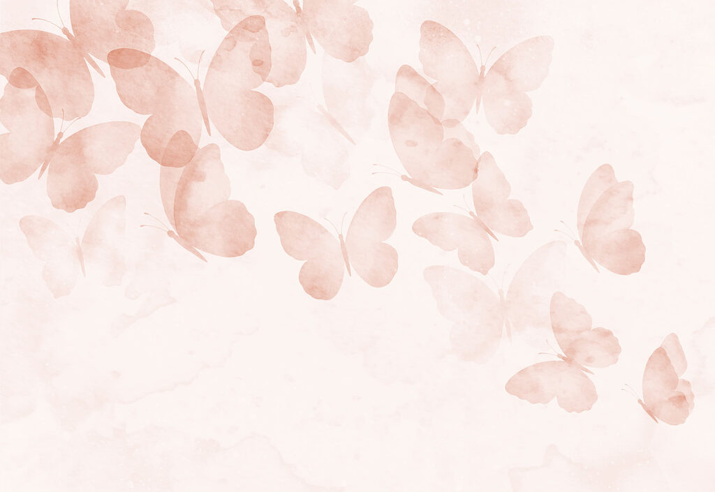 Papillons et nuages peints — motif complet