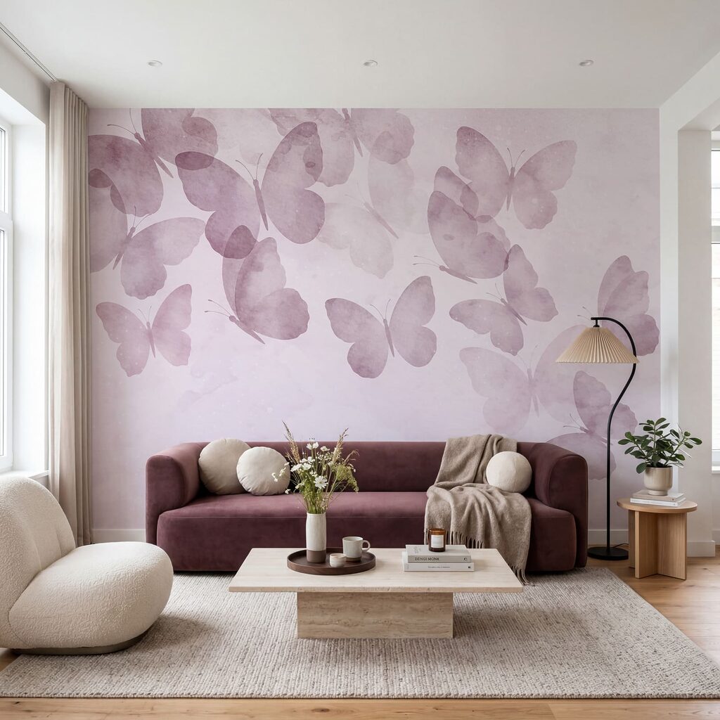 Papillons et nuages peints — intérieur 2