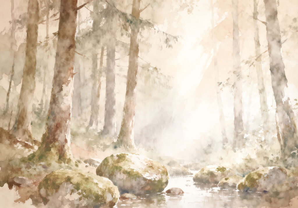Ruisseau aux galets ronds — motif complet