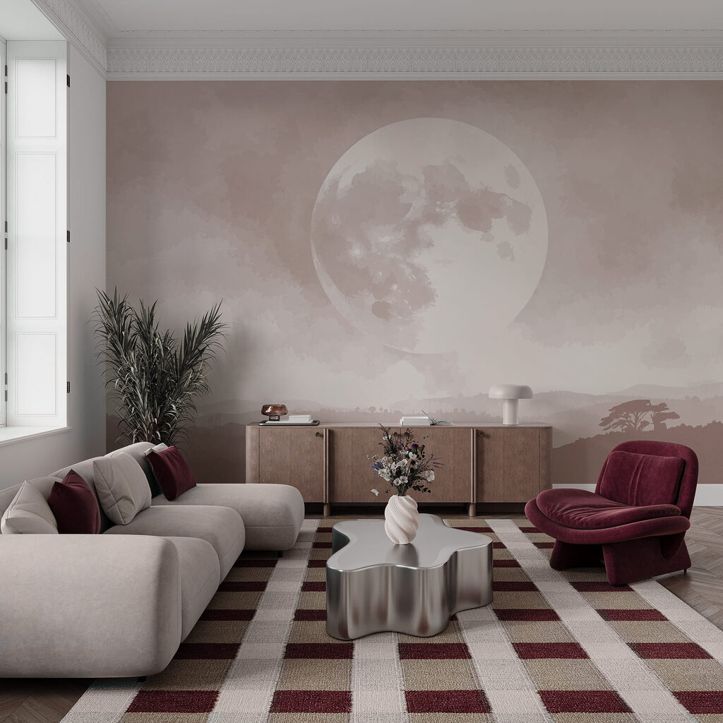 Lune sur la forêt dans un intérieur