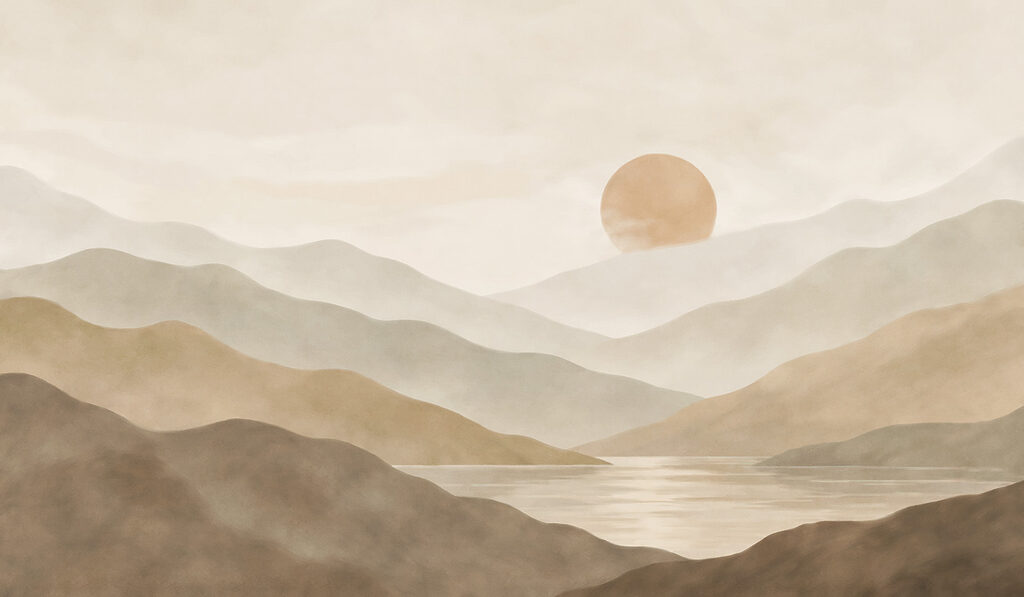 Soleil sur les crêtes — motif complet