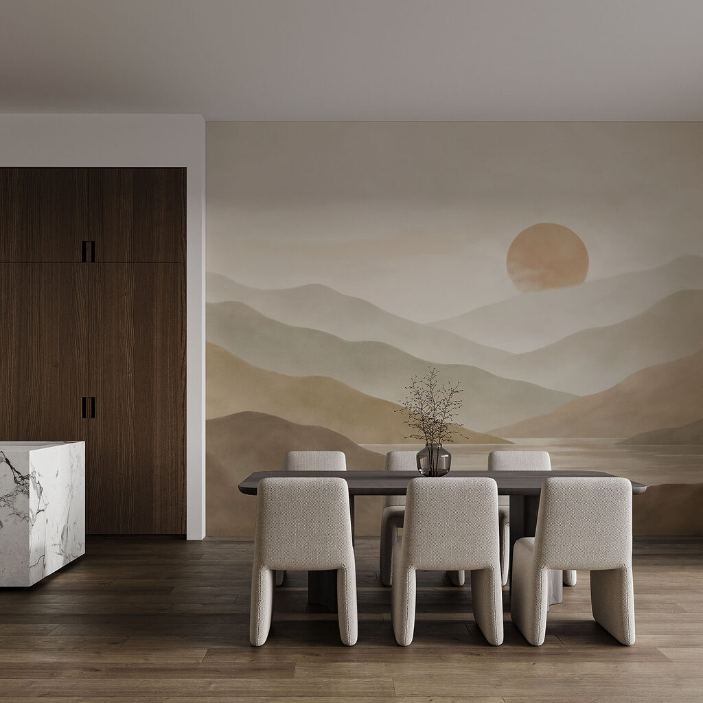Soleil sur les crêtes dans un intérieur
